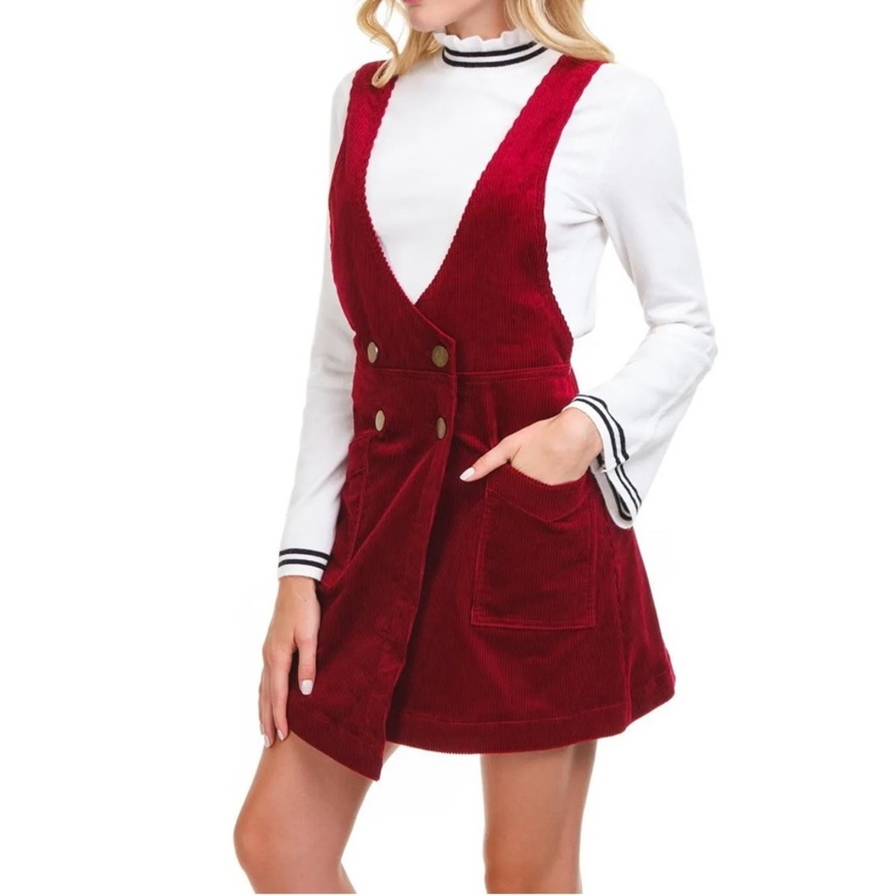 Free People Red Corduroy Dress - Picture 2 of 7